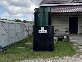 Монтаж очистных сооружений Евролос на загородном участке